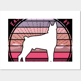 Easily Distracted By Dobermans Pink Sunset Posters and Art